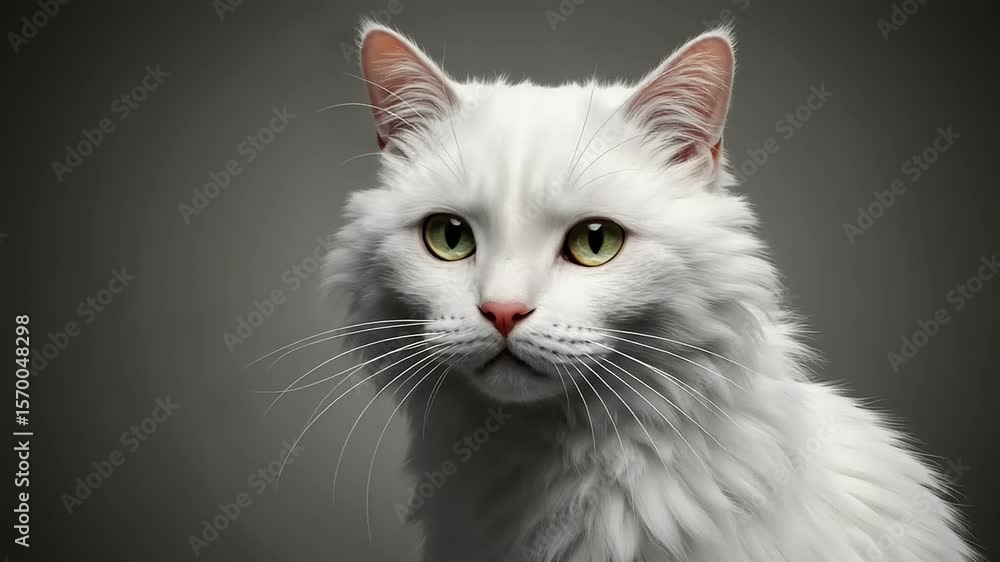 Majestic White Cat Profile Portrait. Majestic White Cat Profile Portrait.