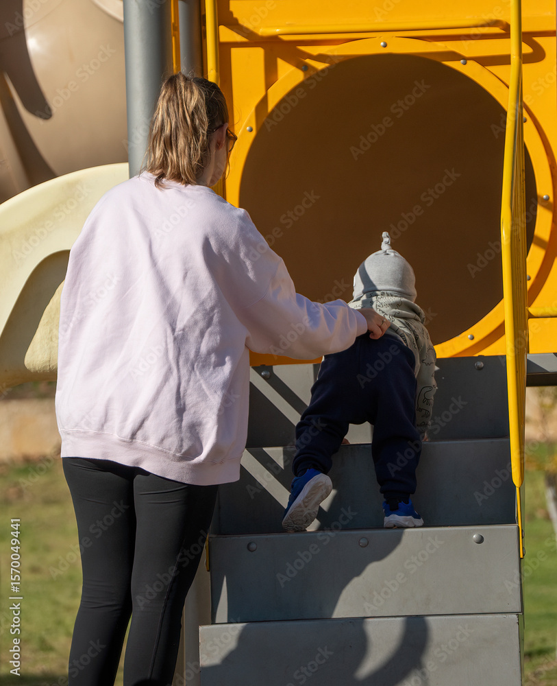 Fototapeta premium Mother and Child in the Playground