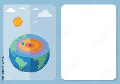 International Day for the Protection of the Ozone Layer illustration with earth and sun, a global awareness concept.