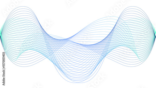 l	
Vector curvy abstract line art wavy flowing dynamic colorful lines white background in concept music or sound, wave, wind, information flow