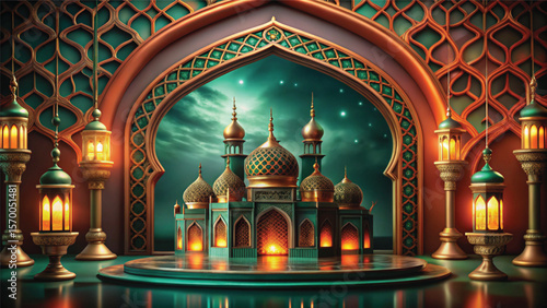 Interior view of a grand mosque in Istanbul Turkey showcasing stunning architecture and religious beauty