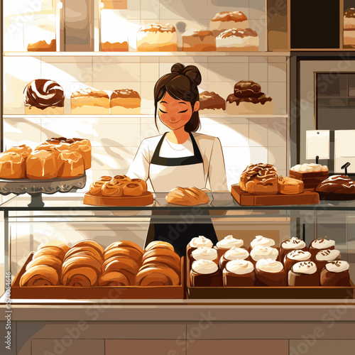 Delightful Bakery Display with Pastries