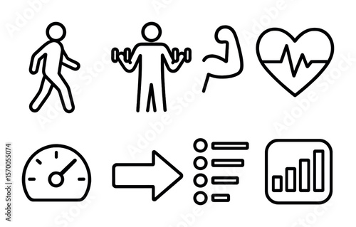 Workout Intensity Icons. Outline vector icons of workout intensity levels: light zone, moderate zone, high