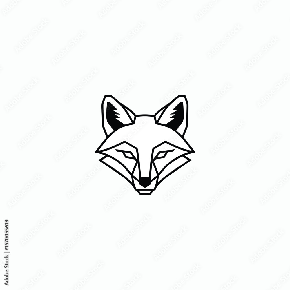 Obraz premium Geometric Fox Logo Design