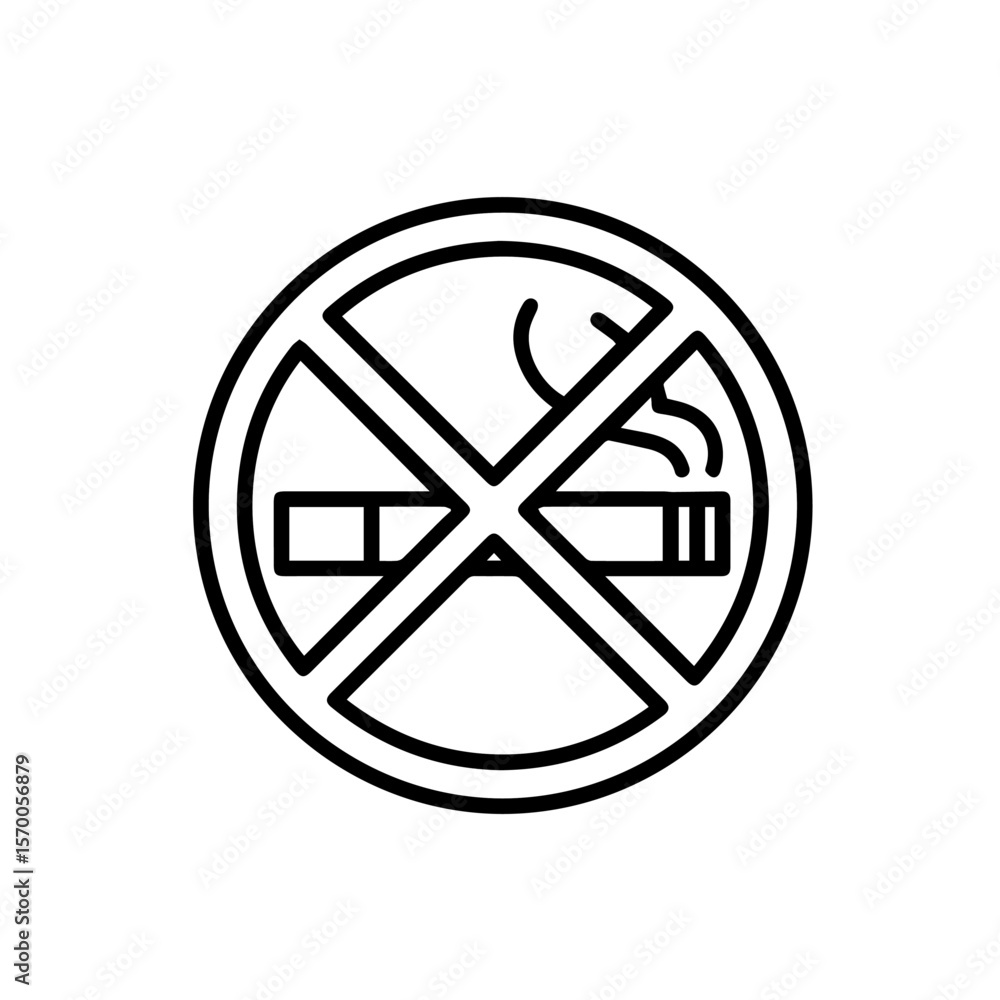 No smoking sign displayed with clear message about health and safety. No smoking sign symbolizes smoke free zones, and protecting public from secondhand inhalation. No smoking sign displayed with clear message about health and safety. No smoking sign symbolizes smoke free zones, and protecting public from secondhand inhalation.