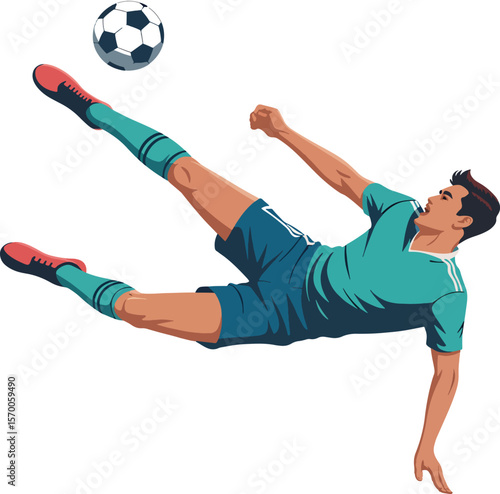 Soccer Player Kicking Ball Illustration