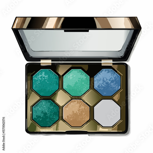 geodesic eyeshadow palette with faceted pigment pans