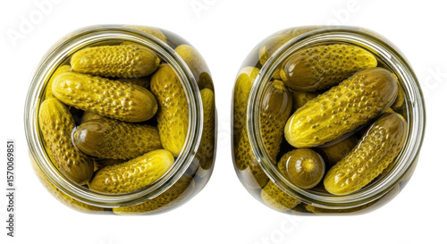 Canvas-taulu Isolated Pickled gherkins in glass jars