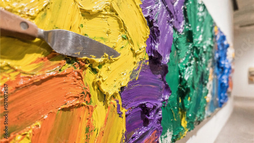 Konstfotografi Painting depicts colorful thick brushstrokes