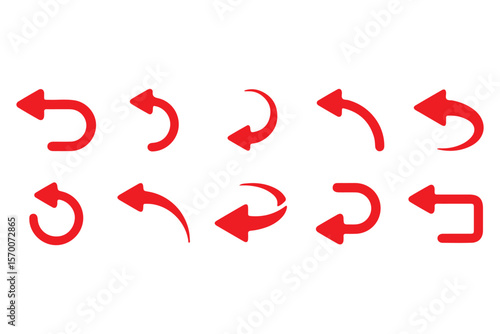 Dual sided arrow vector, icon, silhouette design. Semicircular curved thin, long double ended arrow vector design for website, app and logo design. Vector illustration of duel side
