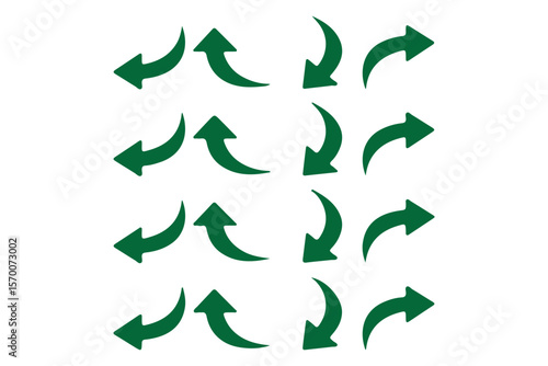 Dual sided arrow vector, icon, silhouette design. Semicircular curved thin, long double ended arrow vector design for website, app and logo design. Vector illustration of duel side
