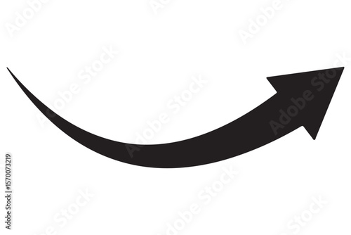 Dual sided arrow vector, icon, silhouette design. Semicircular curved thin, long double ended arrow vector design for website, app and logo design. Vector illustration of duel side