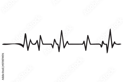 heartbeat silhouette, Heart beat one line, Continuous lines heart beats drawing, Wave pulse.