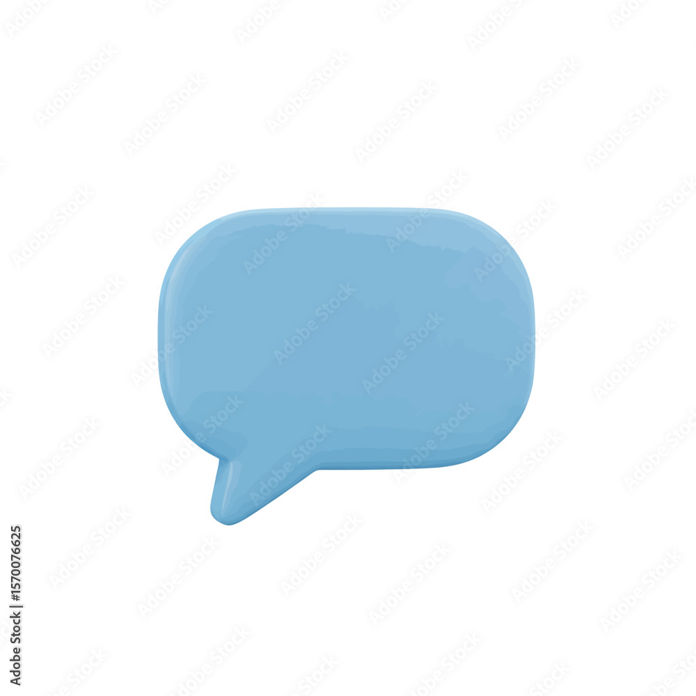 Speech Bubble 3D Icon Soft Blue Color Smooth Rounded Shape Minimalist Style Speech Bubble 3D Icon Soft Blue Color Smooth Rounded Shape Minimalist Style