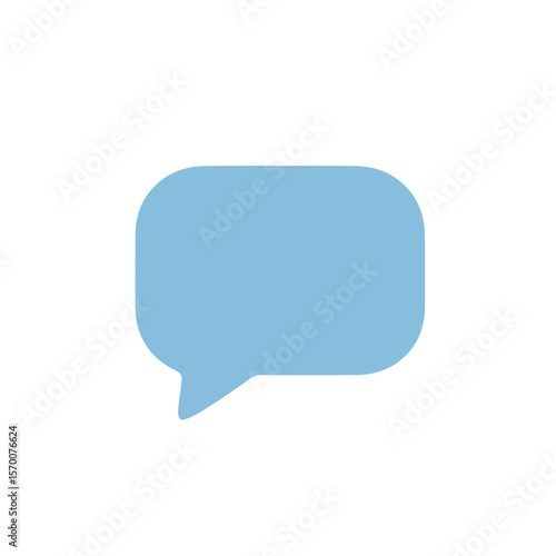  Blue Speech Bubble Icon Smooth Shape Minimalist Communication Symbol