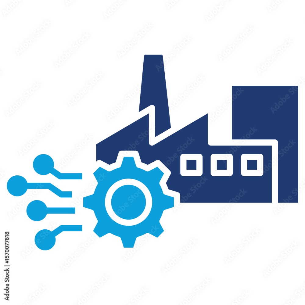 Obraz premium Digital Transformation Flat Blue Icon