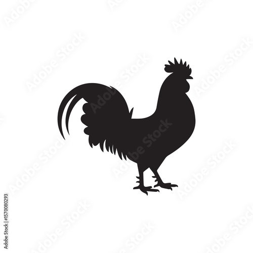 A vibrant domestic rooster, a proud farm animal, isolated on a white background, perfect for agriculture-themed illustrations