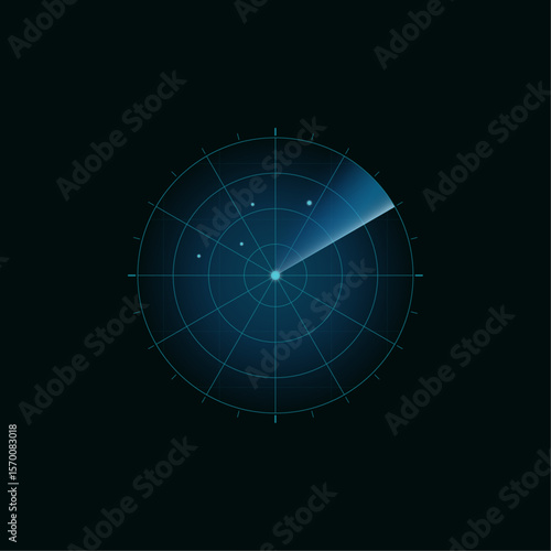 Digital Radar Scan Screen User Interface Graphic