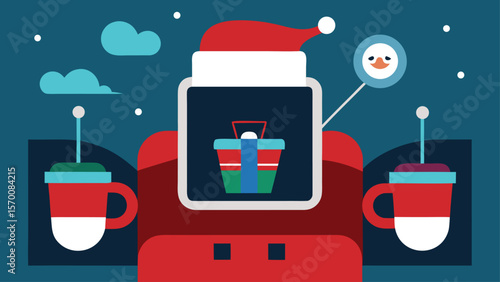 Detailed Interior of Santa's Sleigh Showing Controls and Gadgets