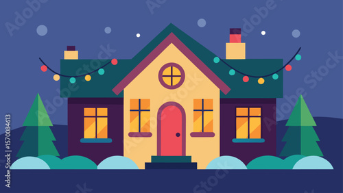 Magnificent House Exterior Extravagantly Decorated for Christmas