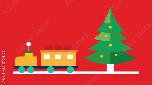 Charming Train Set Running Around a Giant Decorated Christmas Tree