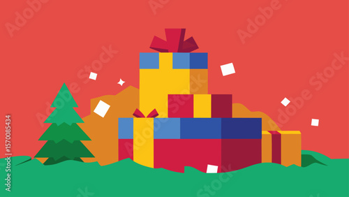 Messy Pile of Unwrapped Presents and Torn Wrapping Paper After Gifts