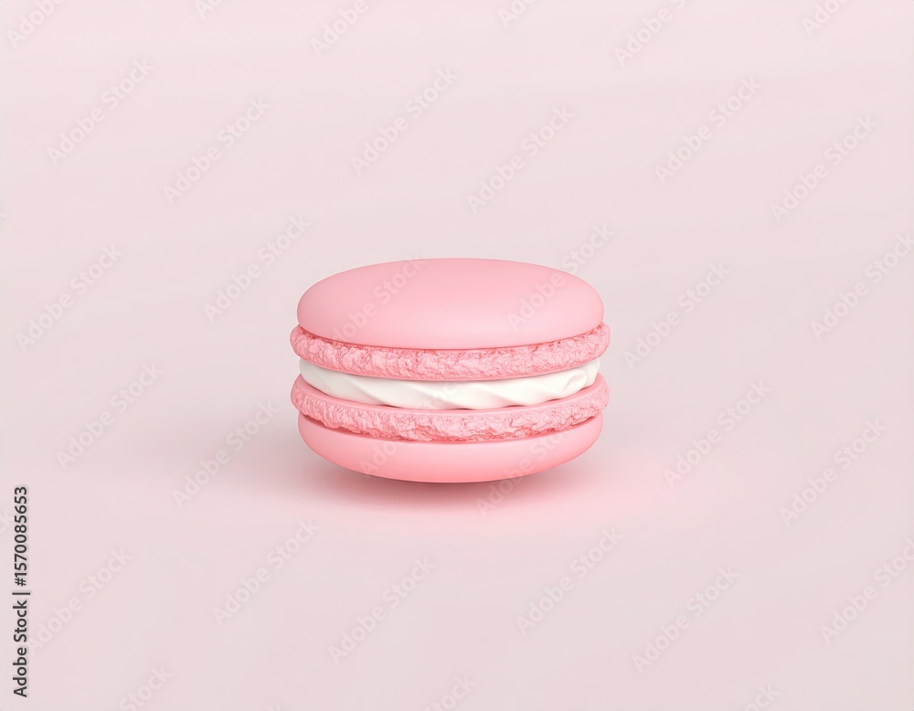 Pink macaron on a pink background Pink macaron on a pink background