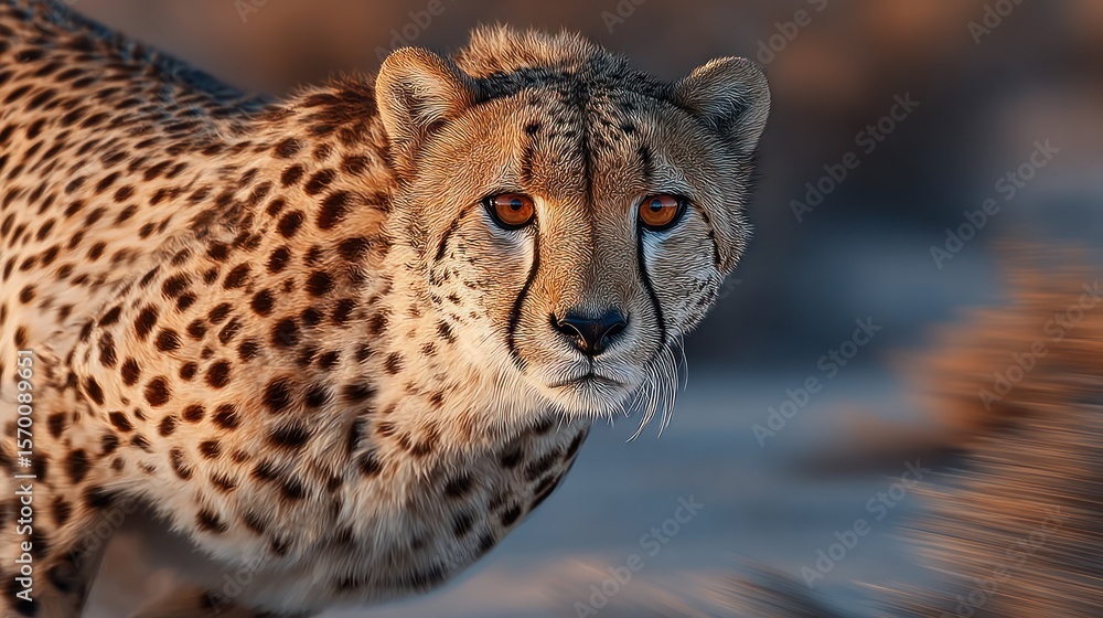 Naklejka premium Cheetah in golden light