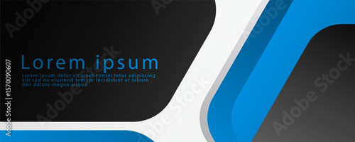 Abstract black blue banner design web template set. Horizontal header web banner. Vector abstract graphic design banner pattern background template.