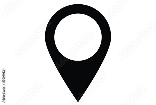 Flat black Location pin icon isolated 