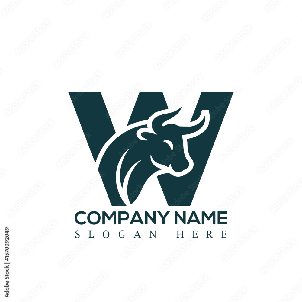 Obraz premium letter w bull logo
