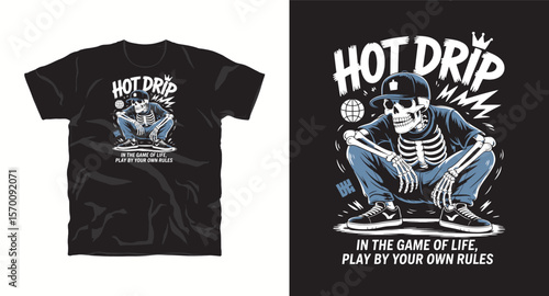 Skull typography vector graphics urban t-shirt design. Streetwear vector illustration for t-shirt and poster, Scary graphic apparel and clothing design,t-shirt design, Skull head 