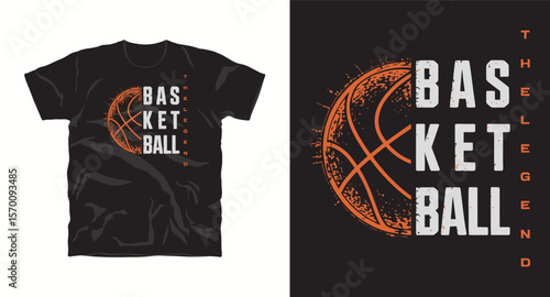T-shirt Design with basketball slogan typography graphic design illustration vector, t-shirt print, sports, vintage,Basketball Legend