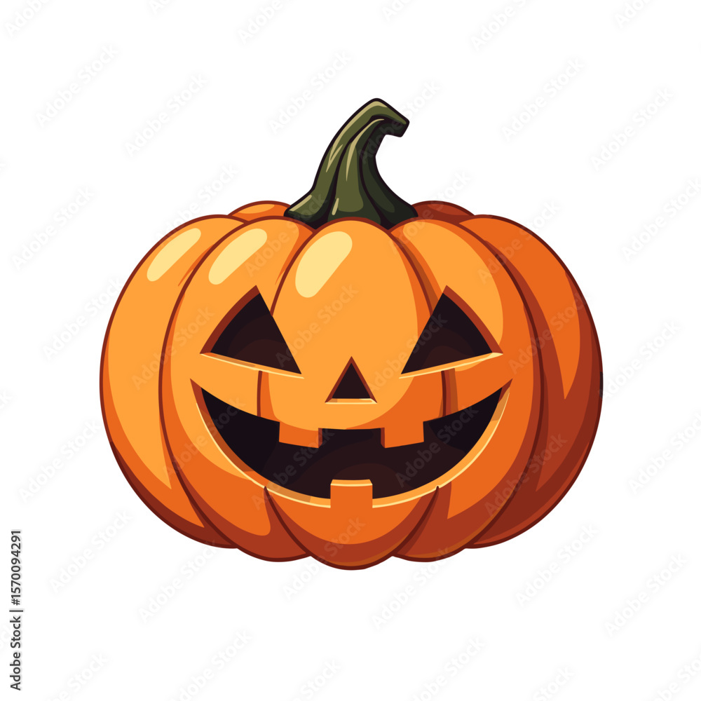 Smiling carved pumpkin with face for Halloween decoration on a light background
Smiling carved pumpkin with face for Halloween decoration on a light background