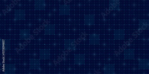 Futuristic HUD grid background with tech lines, radar patterns and digital mesh. Scifi interface with AI data, seamless blueprint elements and cyber UI design. Ideal for games, dashboards or VR.