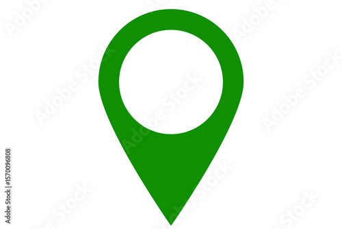 Flat Green Location pin icon isolated 