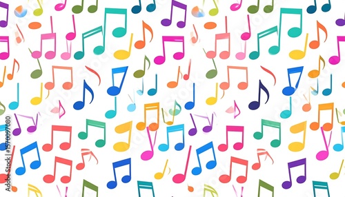 Colorful music notes pattern