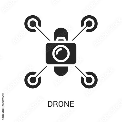 Drone Icon Solid Or Glyph Style. Graphic Design In The Form Of Vector Illustrations