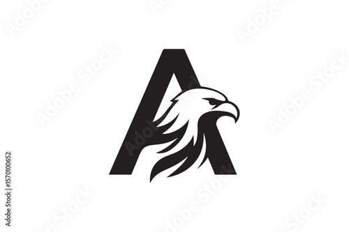 A Eagle Logo Design Palash Silhouette On White Background.01