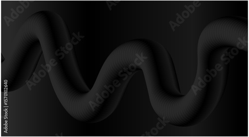 Blend Flowing 3D Black Background Abstract Design Art Vector Illustration