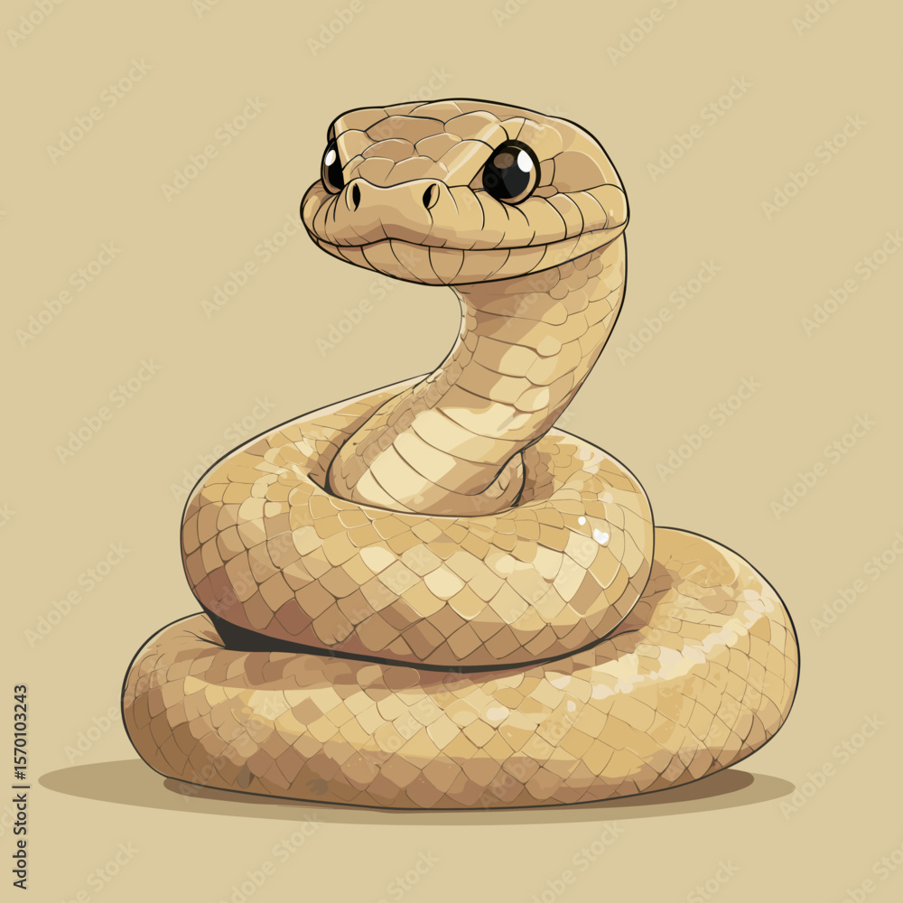 Fototapeta premium Cute cartoon snake illustration