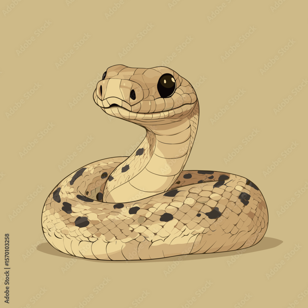 Fototapeta premium Cute cartoon snake illustration