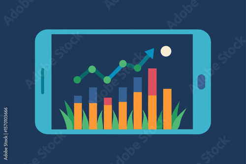 business graph and arrow