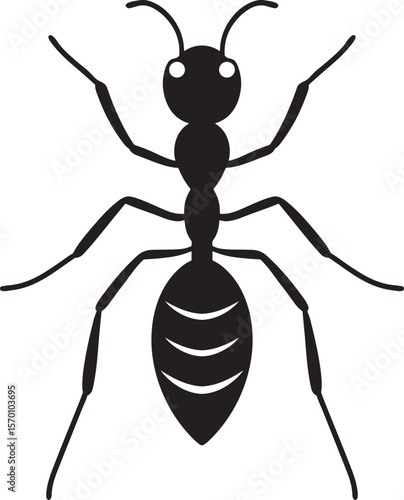 Ant vector silhouette art, ant vector icon, black ant face illustration