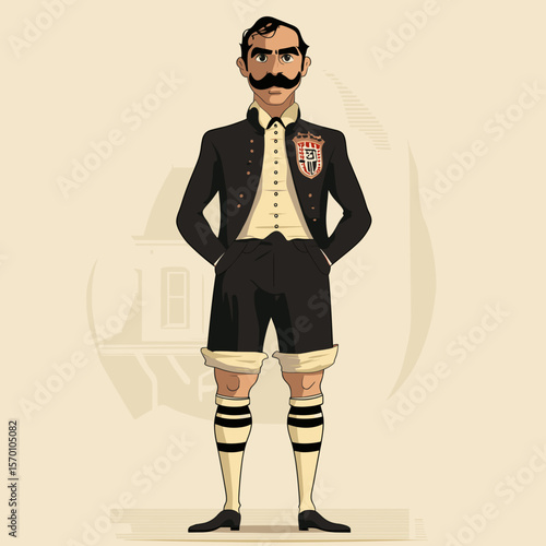 Cartoon character in vintage formal attire