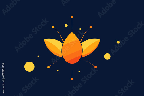  macro shot of pollen transfer in glowing stylized