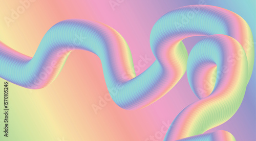 3D Flowing Blend Gradient Color Background Abstract Design Art Vector Illustration