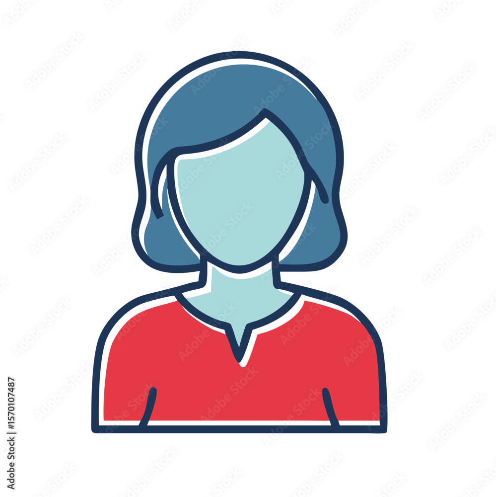 Female avatar icon with headset in flat style Female avatar icon with headset in flat style
