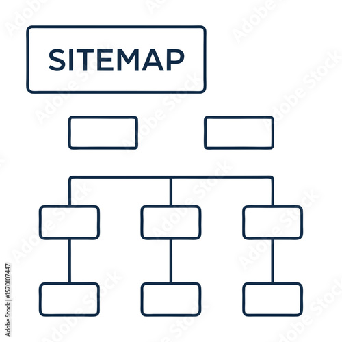 Website sitemap icon in flat outline style