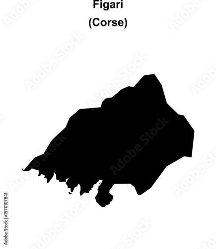 Figari (Corse) blank outline map